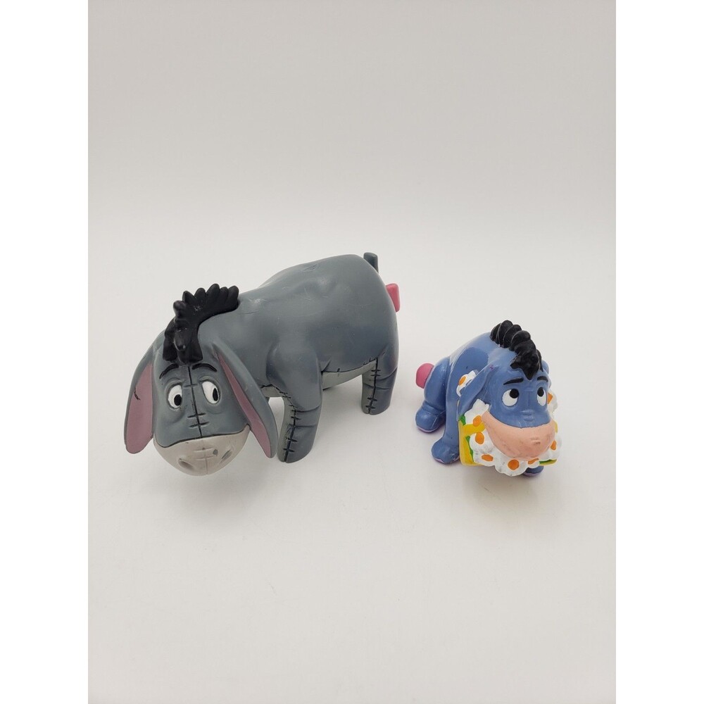 Pair Of Disney Eeyore Donkey Figurines PVC Plastic Cake Toppers Winnie The Pooh